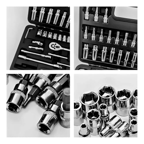 Kit De Ferramentas Jogo de Soquetes Chave Catraca Chave Allen 53 Peças Aço Crv 1/4 Com Maleta E Exte
