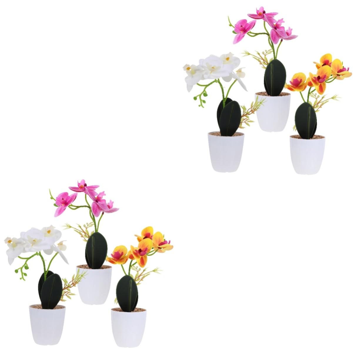 Plantes artificielles salon et bureau : lot de 6 fleurs synthétiques pour centre de table