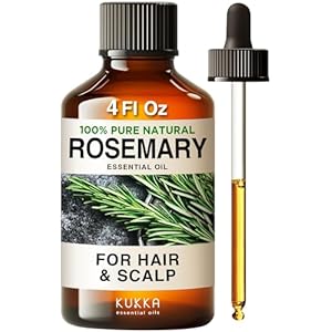 Kukka Rosemary Oil for Hair – 100% Natural Rosemary Hair Oil – Rosemary Essential Oils for Skin, Diffuser & Aromatherapy – Soap Making & DIY (4 Fl Oz).