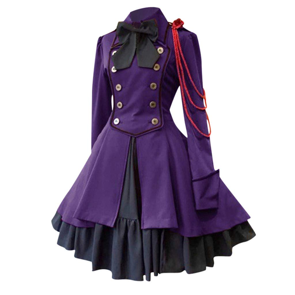 Topassion Vintage Women Gothic Dress Square Collar Patchwork Princess Dress  | Desertcart BAHRAIN