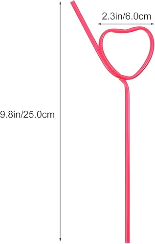 Miniatura 5 de DOITOOL 40 pajitas de San Valentín en forma de corazón, pajitas de café y jugo, pajitas decorativas para té y agua, pajitas de bebida flexibles para