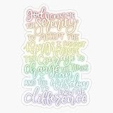 Serenity Prayer Sticker Vinyl Waterproof Sticker Decal Car Laptop Wall Window Bumper Sticker 5'