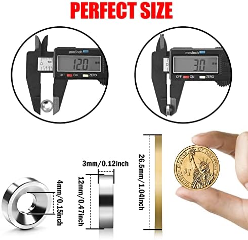 Fridge Magnets, 50 Pack 12 mm x 3 mm Magnets with Countersunk Hole, Pot Magnets, Small Neodymium Magnets with Holes Can be Used With Screws, Magnets for Crafts, Walls, Boards, DIY (Excluding Screws)