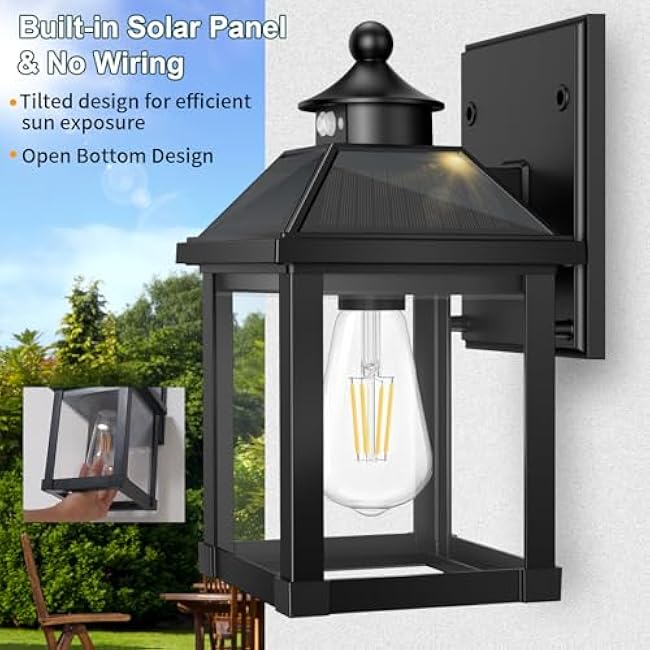 Solar Porch Lights Solar Sconce Lights Wall Light 5.8 * 5.8 * 11.8in