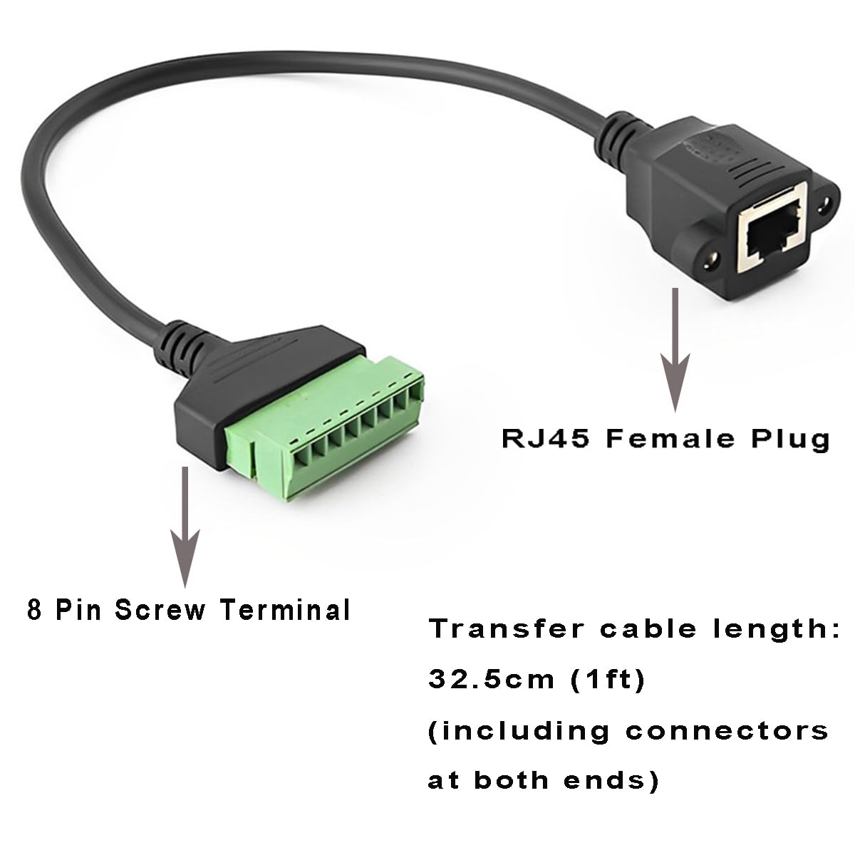 JUNXIAO-4PCS RJ45 Female To 8 Pin Screw Terminal,8P8C Ethernet Screw Terminal Connector Rj45 Female Connector Cctv Dvr Cat5 Cat6 Cat7 Network Adapter - View #6