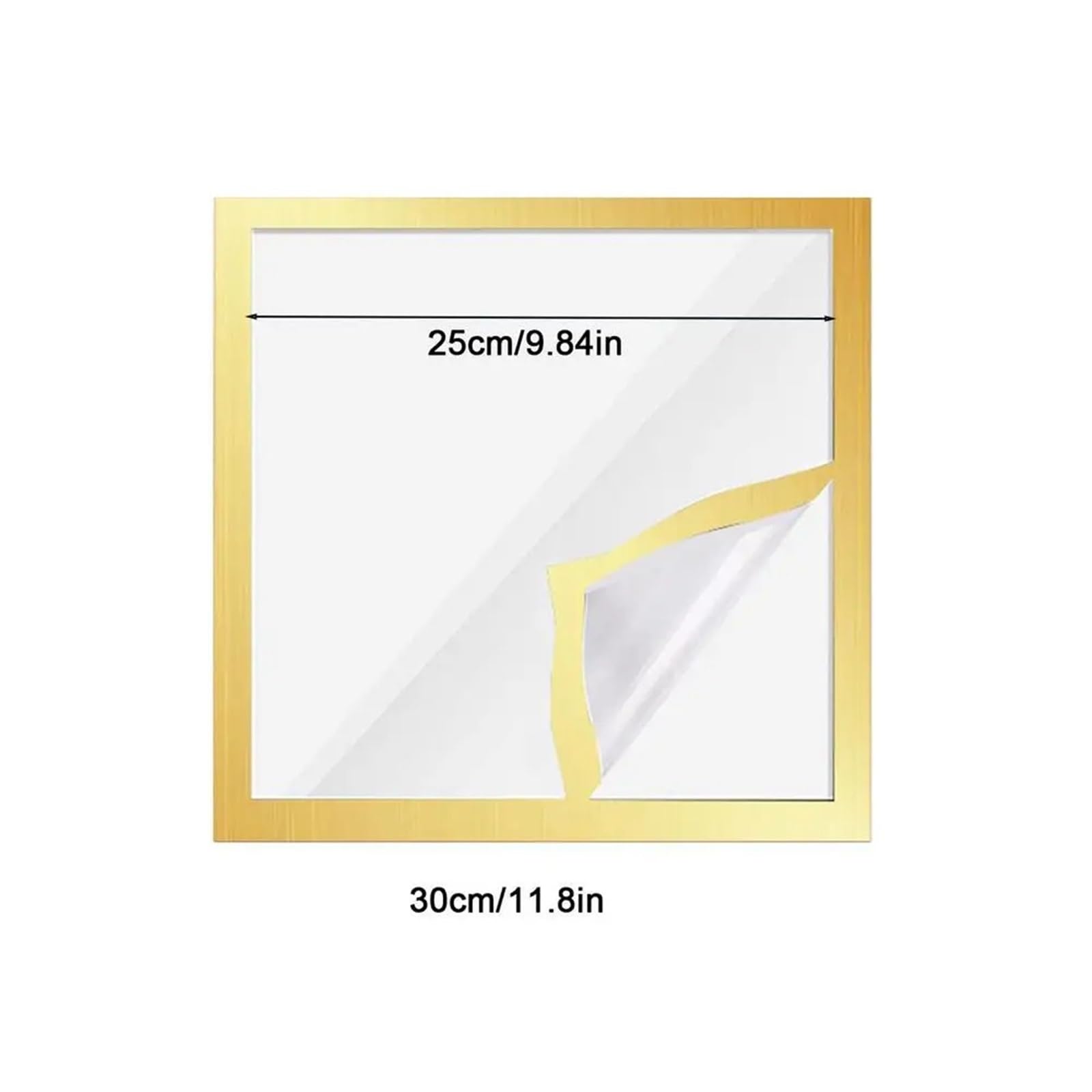 Magnetyczna ramka na zdjęcia do lodówki, Ramka na zdjęcia 12x12 cali kwadratowa, czarna, złota, wystrój domu do zdjęć malarskich(Gold)