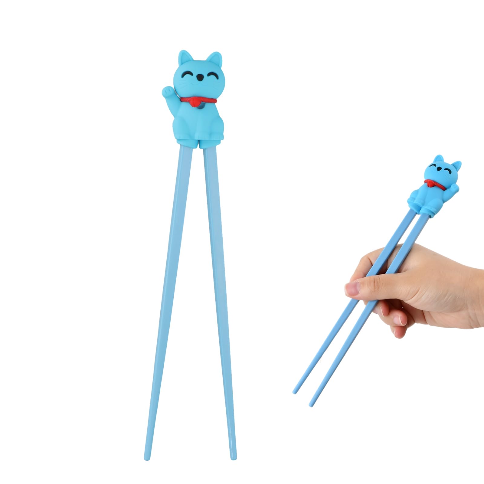 Volumoon Cute Lucky Cat Chopstick, Chopsticks for Beginners, Reusable Non-Slip, Kids Training Chopsticks, Heat Resistant Cute for Ramen, Asian Dishes (C)