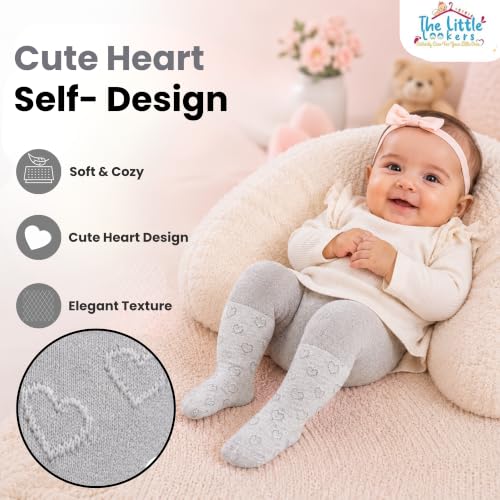 Image of THE LITTLE LOOKERS Baby Tights Thick Toddler Baby Girl Seamless Knit Leggings Thick Solid Cotton Stockings Footed Pants Pantyhose for Years Baby