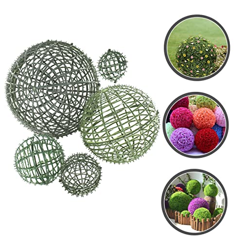 VINTORKY 5pcs Plant Faux Green Frame Greenery Decorative Hanging Balls Topiary Ball Holders Wedding Balls Rack Stand Garland Flower Arranging Rack Supplies 3D Artificial Plastic