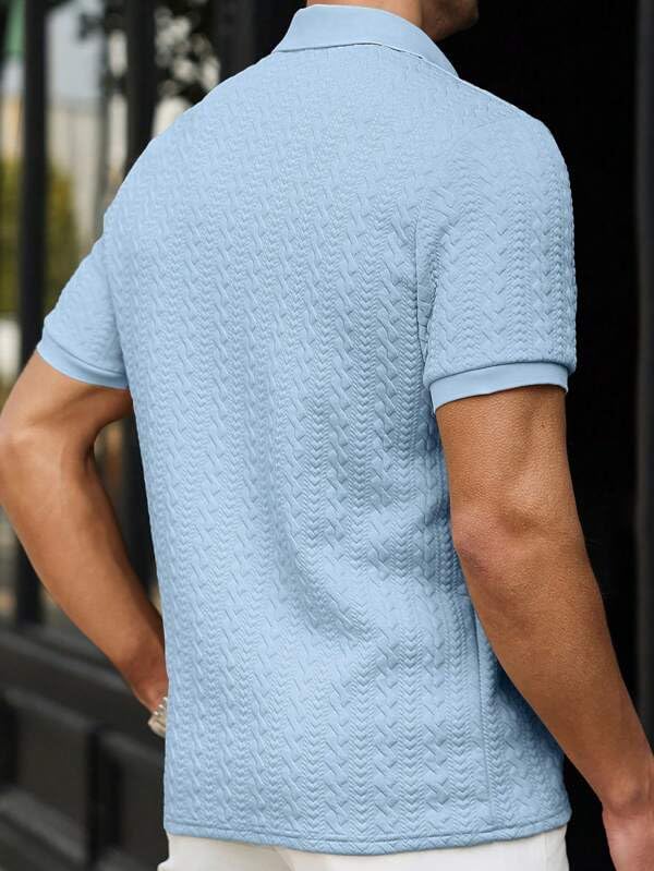 Image of Trillion Jacquard Men's Polo T Shirt for Men | Textured Tshirts for Man (Polyester Blend | Regular Fit)