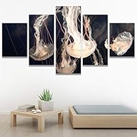 SIGNWIN 5 Panel Canvas Wall Art Light Float for Home Decorations Ready to Hang - 60