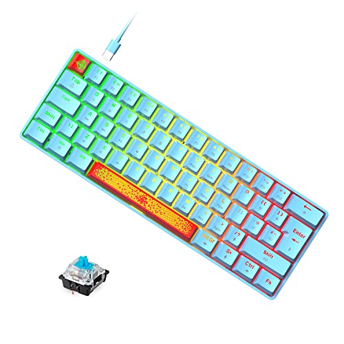 Teclado para juegos 60% con interruptor azul y 18 modos LED retroiluminado