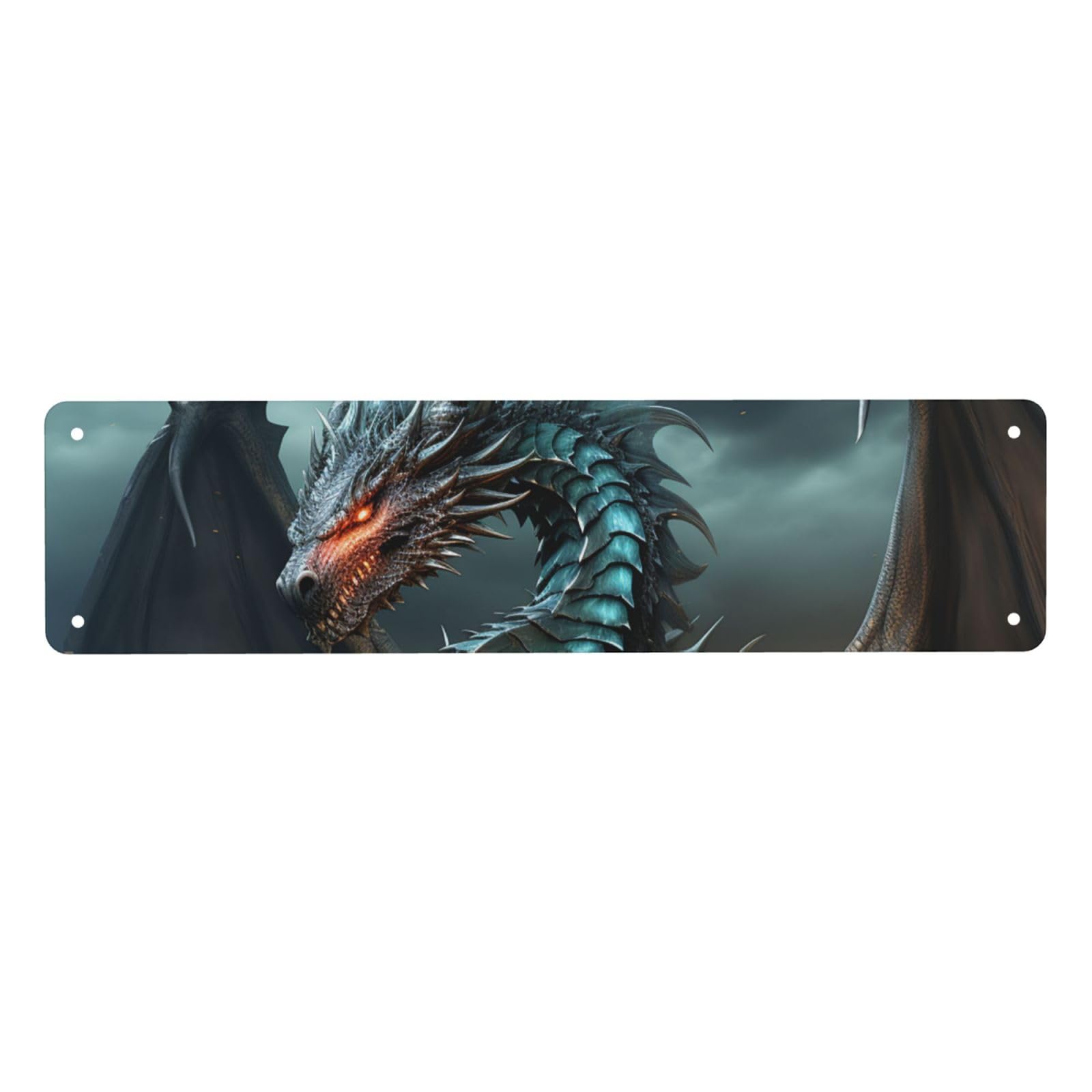 Vintage Metal Tin Signs Retro Garage Signs Stylish Wall Art Plaques for Home Decor Unique Poster 4x16 Inch Cool Dragon Metal Sign Outdoor Wall Decorations Gifts