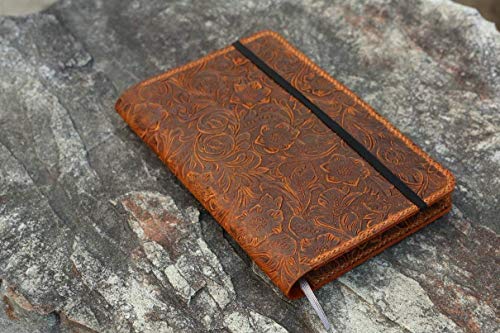 Women flower embossing real genuine Leather cover case for Leuchtturm 1917 Medium A5 Notebook JOTTBOOK / - LA520S4