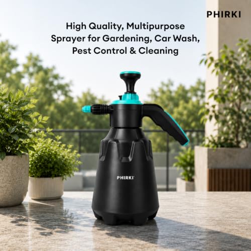 Image of Smart 2L Heavy-Duty Pressure Sprayer - Mist & Stream, Hand Pump for Home, Garden, Pest Control & Cleaning, Portable Hand Compress, Multi-Use Watering Can. (Black)