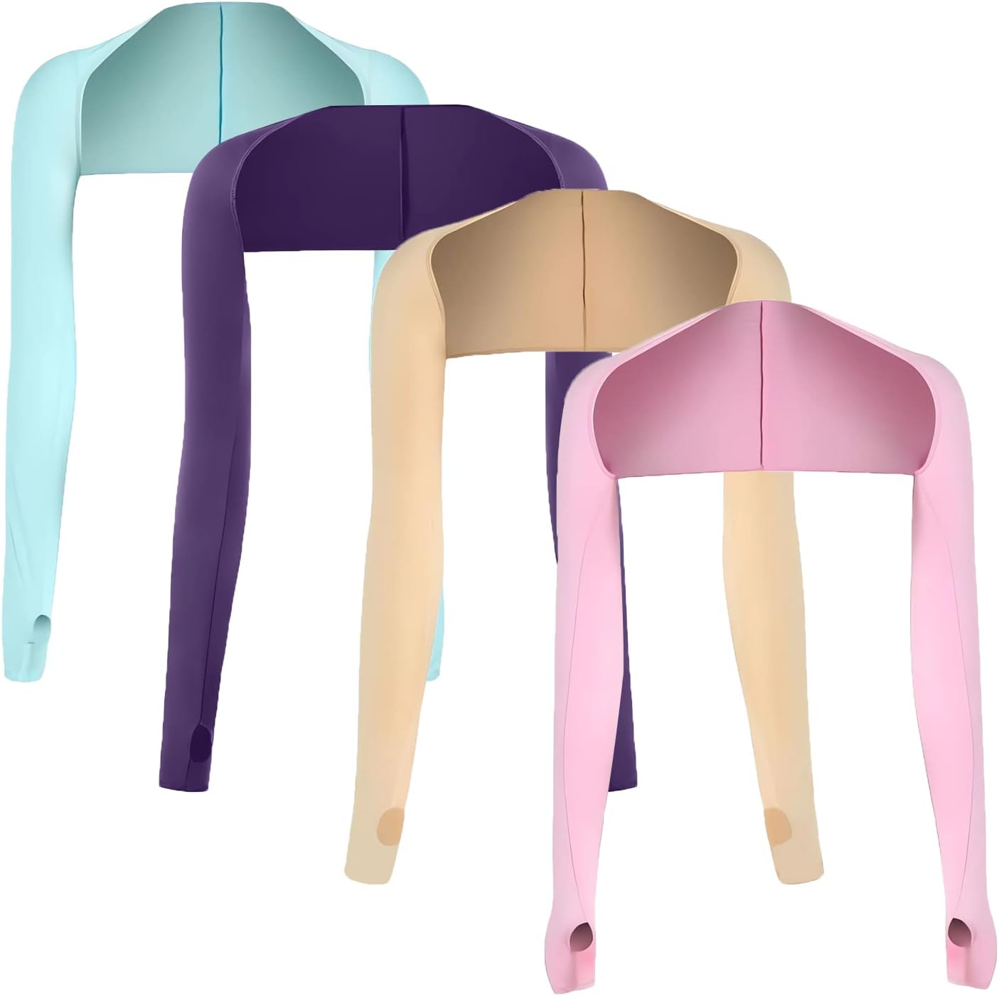 JEONEKID Cooling Shawl Arm Sleeves with Finger Holes for Women Anti-UV Protection, Sun Protection Cooler Shrug for Golf