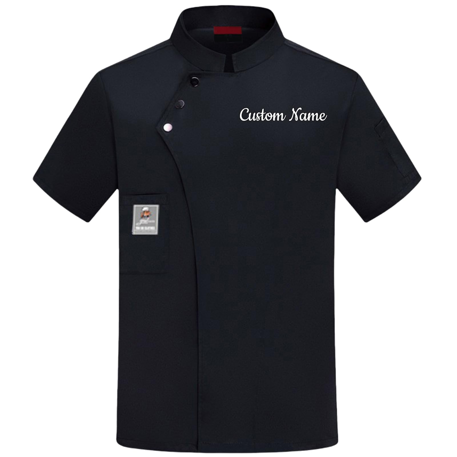 Custom Chef Coat Jacket With Embroidered Name Personalized Men's Short Sleeve Classic Chef Coat With Traditional Buttons