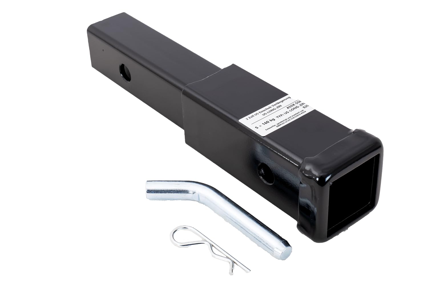 Ximplio Extensión de Enganche de Remolque de 2 Pulgadas y 205 mm para Accesorios, Adaptador de Tubo Cuadrado de 51x51 mm para Portabicicletas en Vehículos Americanos y Todoterreno