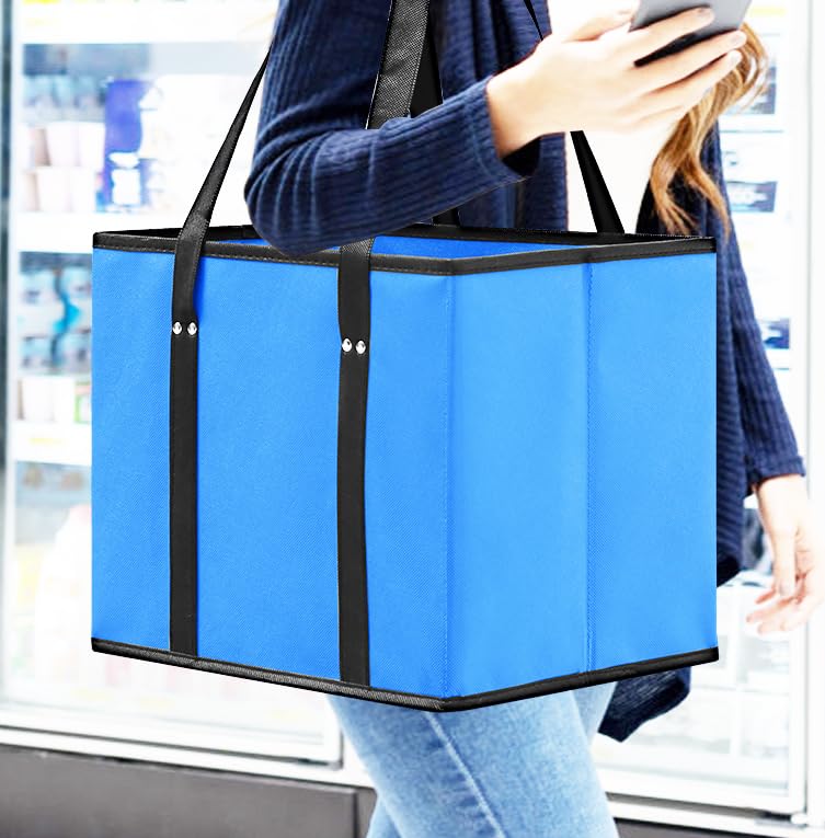 musbus 3Pack Reusable Grocery Bags Foldable Tote bulk with Reinforced