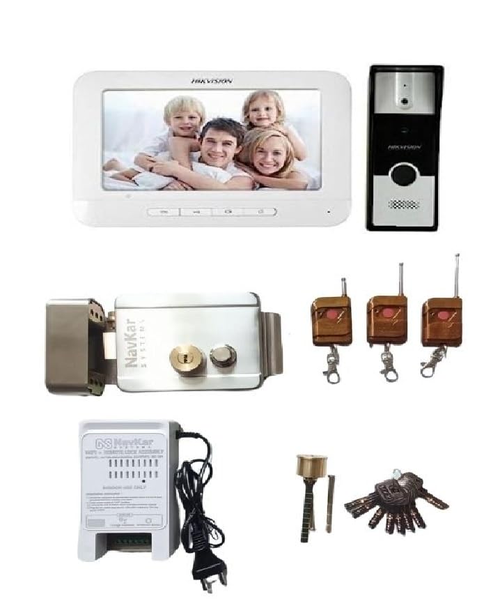 NAVKAR SYSTEMS Electronic Door Lock+ WiFi Power Supply + 3 Remotes with Video Door Phone (VDP DS-KIS204 7-inch) (B0CCLDQ5WY) Amazon Price History, Amazon Price Tracker