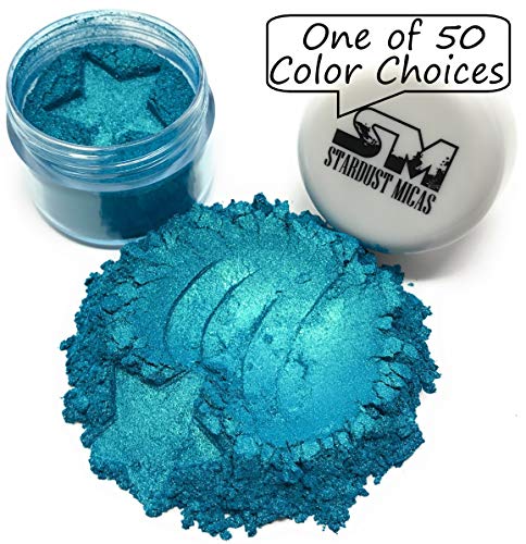 Pigment Powder Stardust Micas Cosmetic Grade Colorant for Makeup, Soap Making Dyes, Nails, DIY Crafting Projects, Bright True Colors Stable Mica Batch Consistency (Blue Lagoon, 10 Gram Jar)