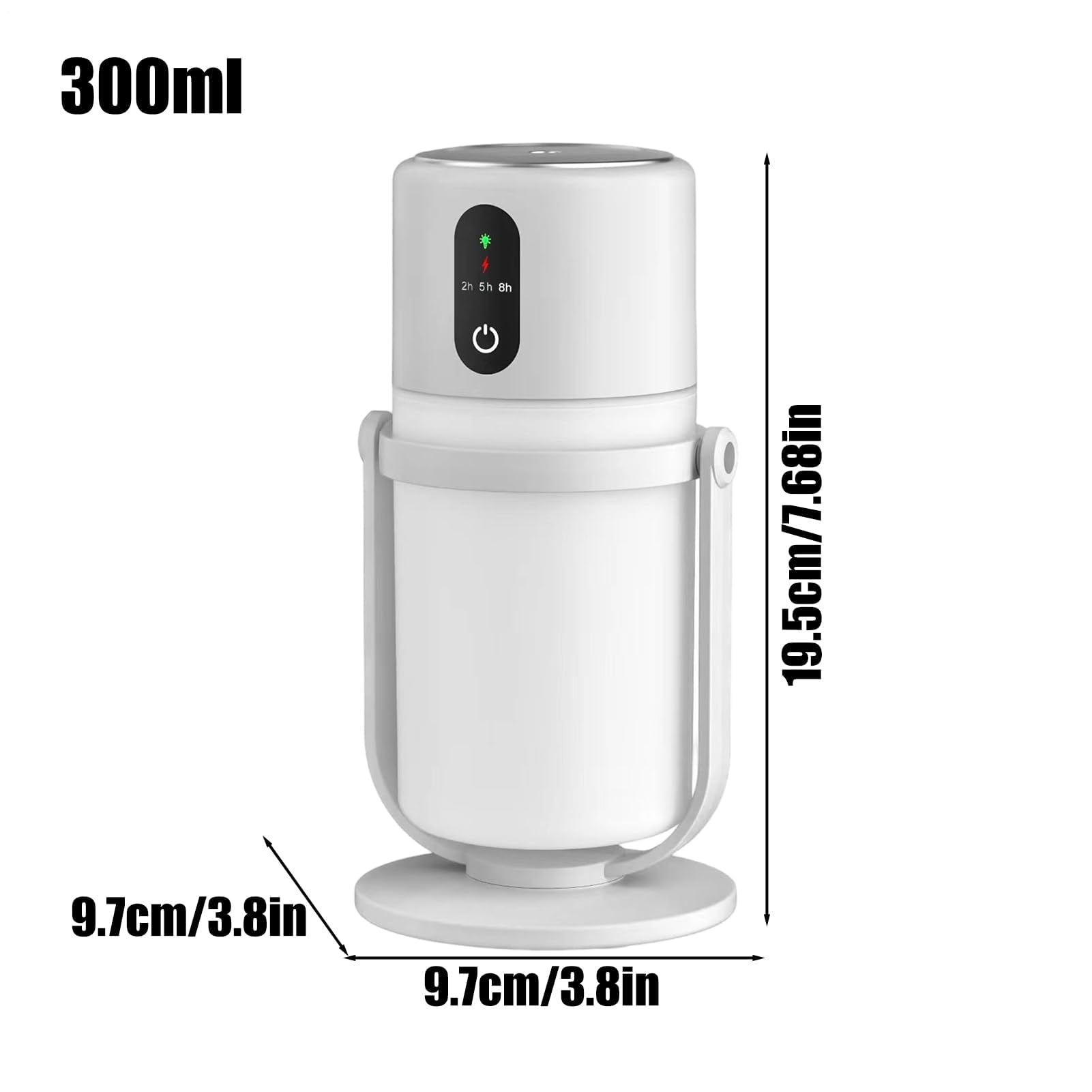 Humidificador portátil de viaje silencioso de 300 ml con luz LED | Humidificador de plantas de interior para el hogar, oficina, hotel, escritorio, alivio para tos y aire seco