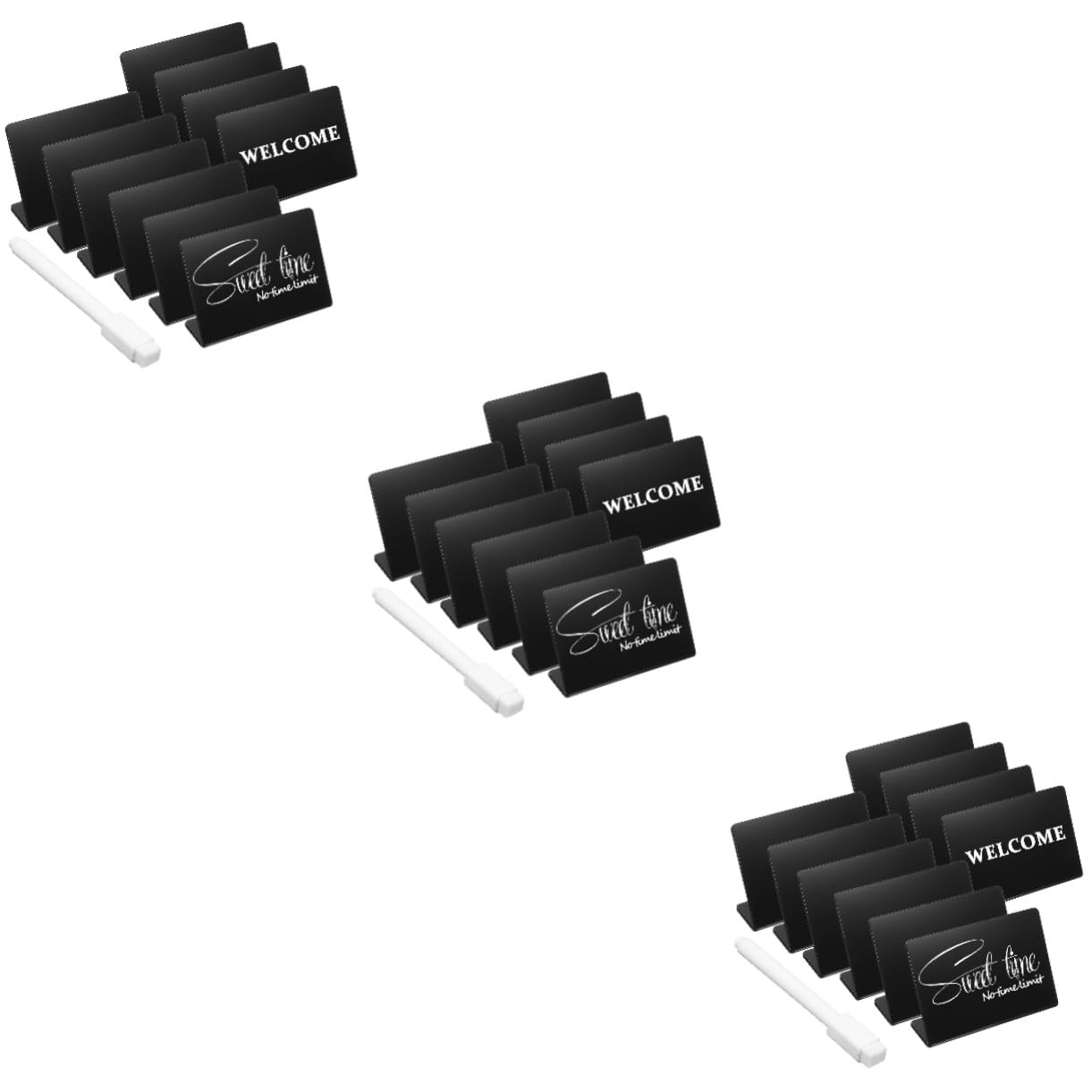 HOMSFOU 3 Sätze Teiliges Acryl Tischkreidetafeln Mit Weißem Marker Wiederverwendbare Tischschilder Für Hochzeiten Buffets Bäckereien Robuste Kratzfeste Acrylbeschilderung Für 10 Stück * 3