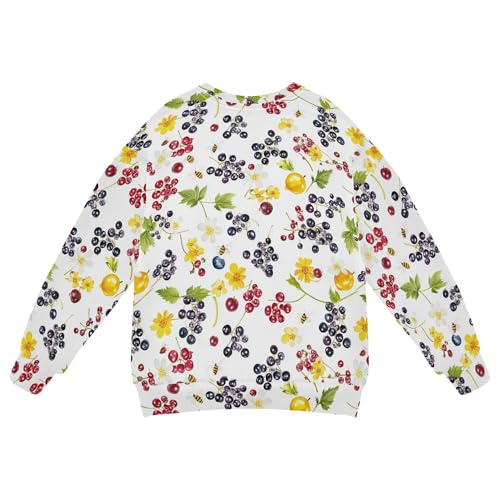 JUNZAN Fresh Elderberry Fruit White Little Boys Hooded Sweatshirt Fleece Hoodie for Boys Party 4T2