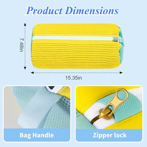 Shoe Washing Machine Bag – 2PCS Reusable Laundry Shoe Bag for Washer & Dryer – Zipper Plush Sneaker Cleaning Bag for Shoes, Gym, Tennis, Boots & Delicate Footwear2