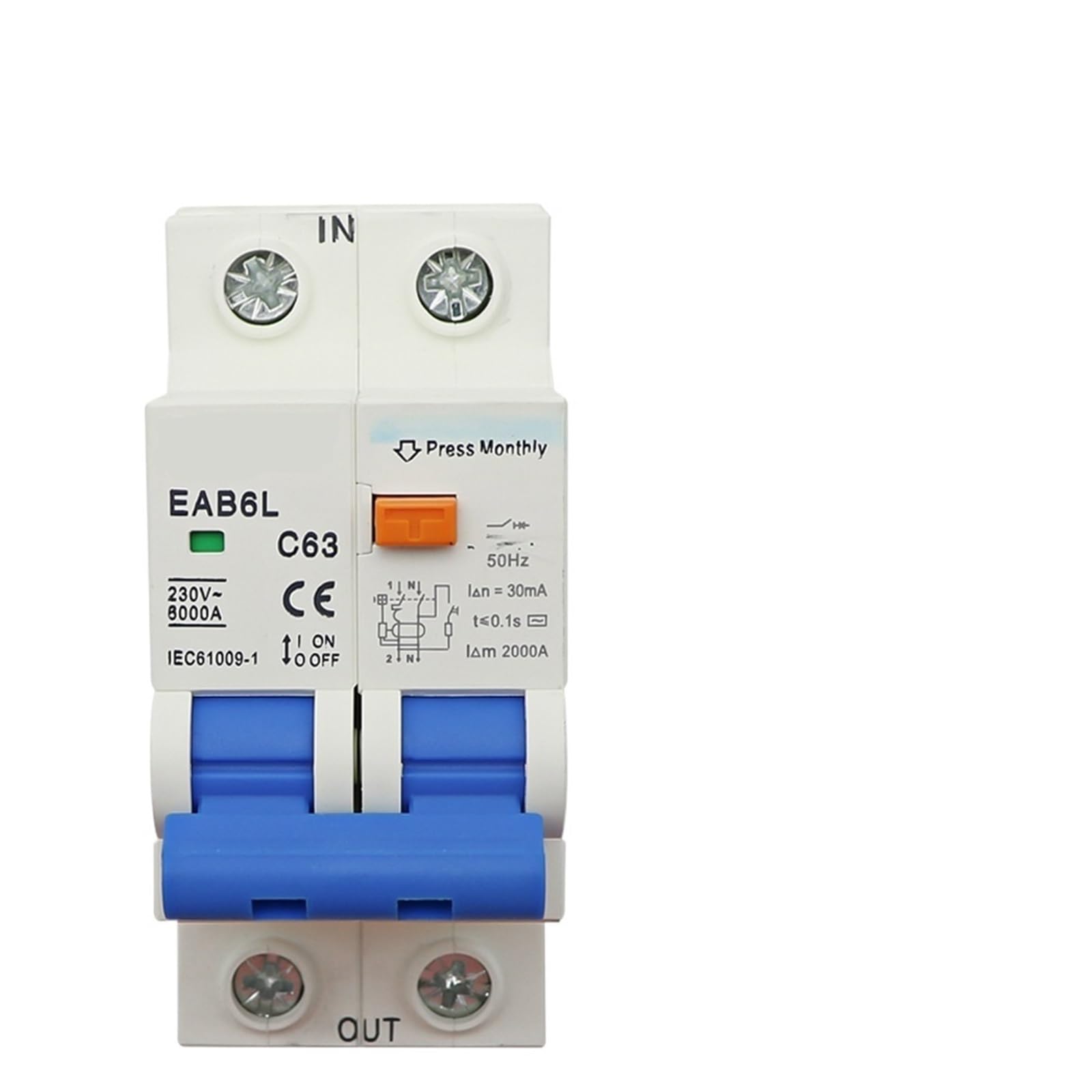 YFHGULBTK 2P AC230V Leakage Protector Overload Short Circuit 30mA Residual Current Breaker Switch 1Pcs(25v)