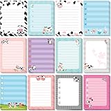 Moinchore 12 Pack Cow Sticky Notes Cow Cartoon Milk Notepads Memo 3x4 Inch Ox Printed Memo Gifts for Women Farm Animal to Do List Reminder List Office Home School Supplies