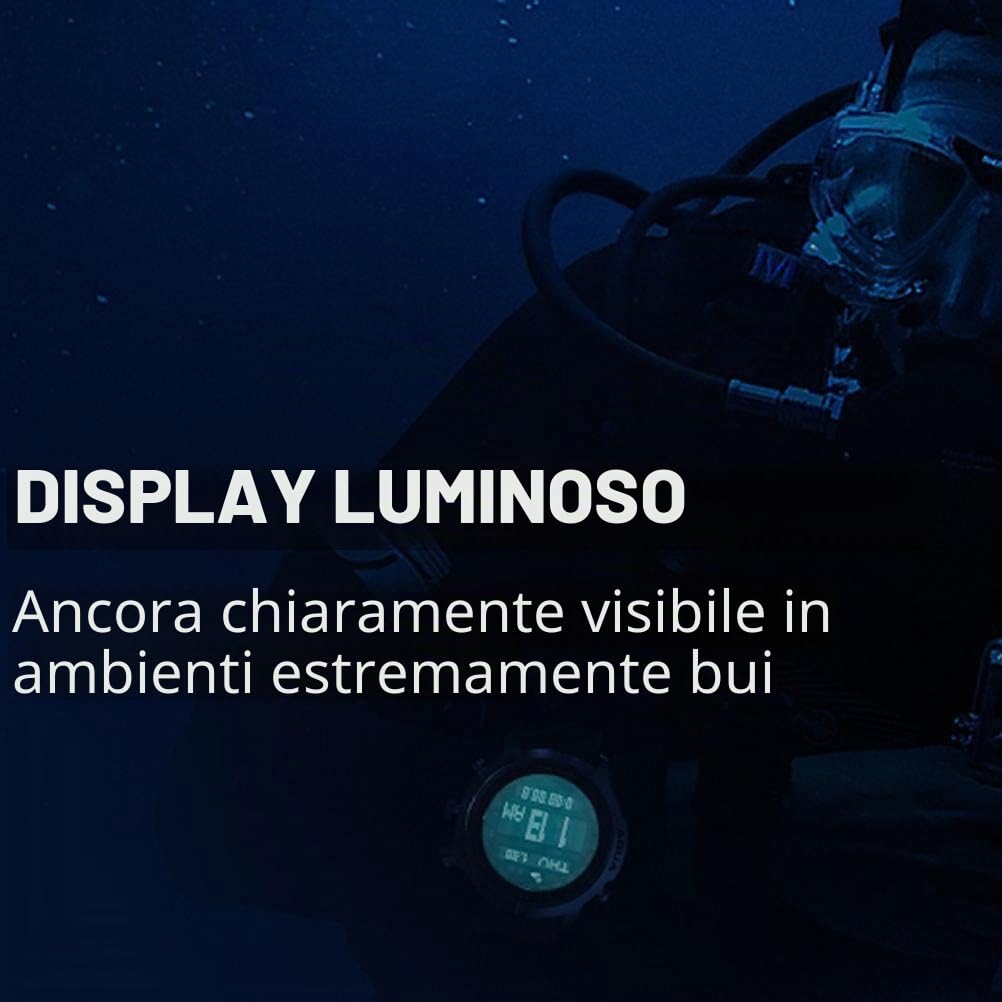 Orologio digitale sportivo da uomo, impermeabile, per attività all'aria aperta, con altimetro, barometro, bussola e termometro, orologio subacqueo militare fino a 100 m, multifunzione, Moderno
