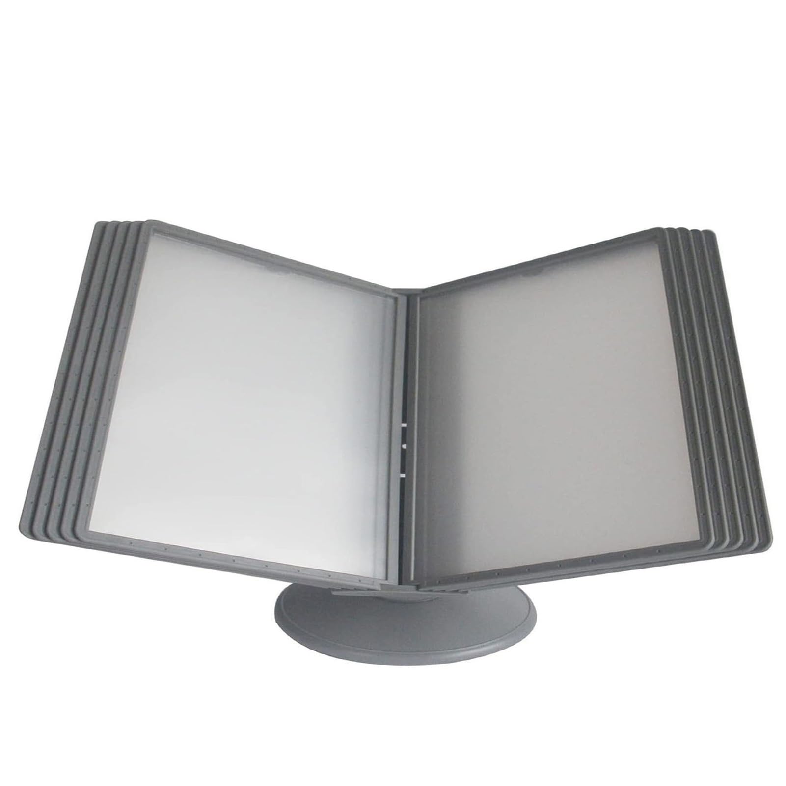 Sistema de Paneles de visualización de la Mesa, 10 Bolsillos de exhibición de Doble Cara, Soporte de Escritorio for Archivos de Oficina y Almacenamiento de Documentos A4(Gray)