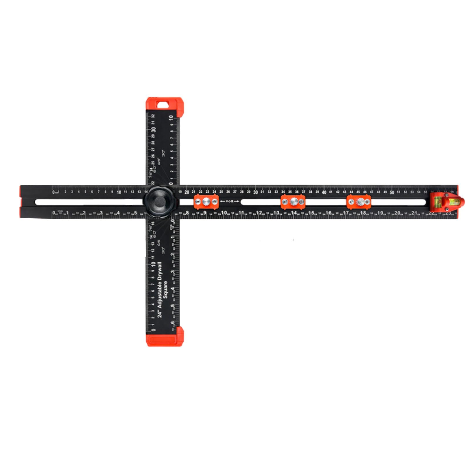 Tsophreniq 600 Black 2 In 1 Drilling Positioning Ruler, Cabinet Hardwares Jigs, T Square Handle Woodworking Hardwares