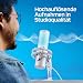HyperX QuadCast 2 Frost, USB-Mikrofon für Gaming, Streaming und Podcasting, integrierte Bedienelemente, LED, Schnellverschluss-Schockhal... Arm-/Stativhalterung, PC, PS5, PS4, USB-C, Grau-Blau