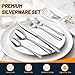 Silverware Set, 40 Piece Stainless Steel Cutlery Sets for 8, Heavy Duty Flatware, Mirror Polished Forks Spoons and Knives Set, Reusable Utensils for Home Kitchen, Dishwasher Safe