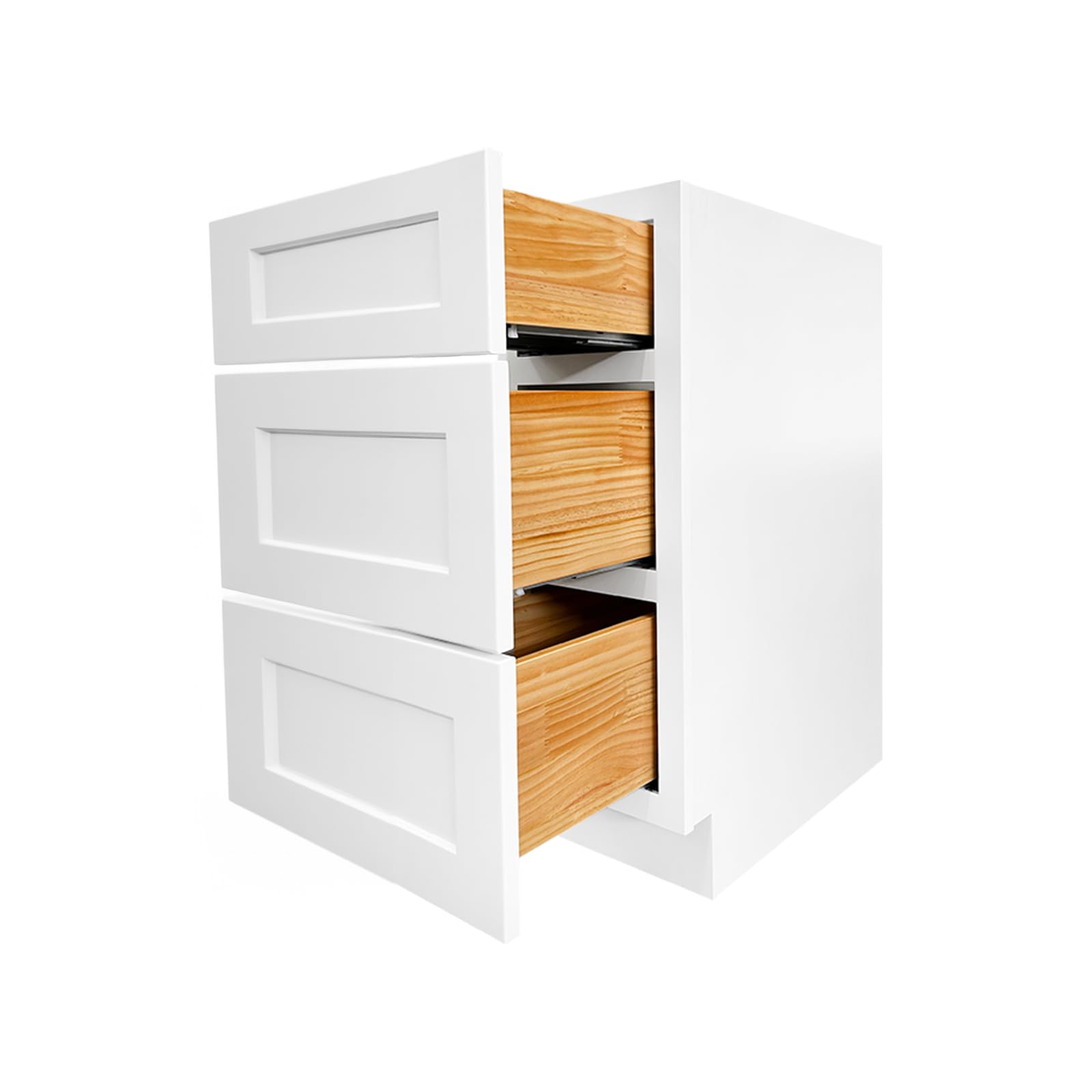 Bathroom Vanity, Drawer Base Cabinet, Ready to Assemble Cabinet, 3 Drawers, White Shaker, Soft Close, Unassemble (White Shaker, 21" W X 34.5" H X 21" D)