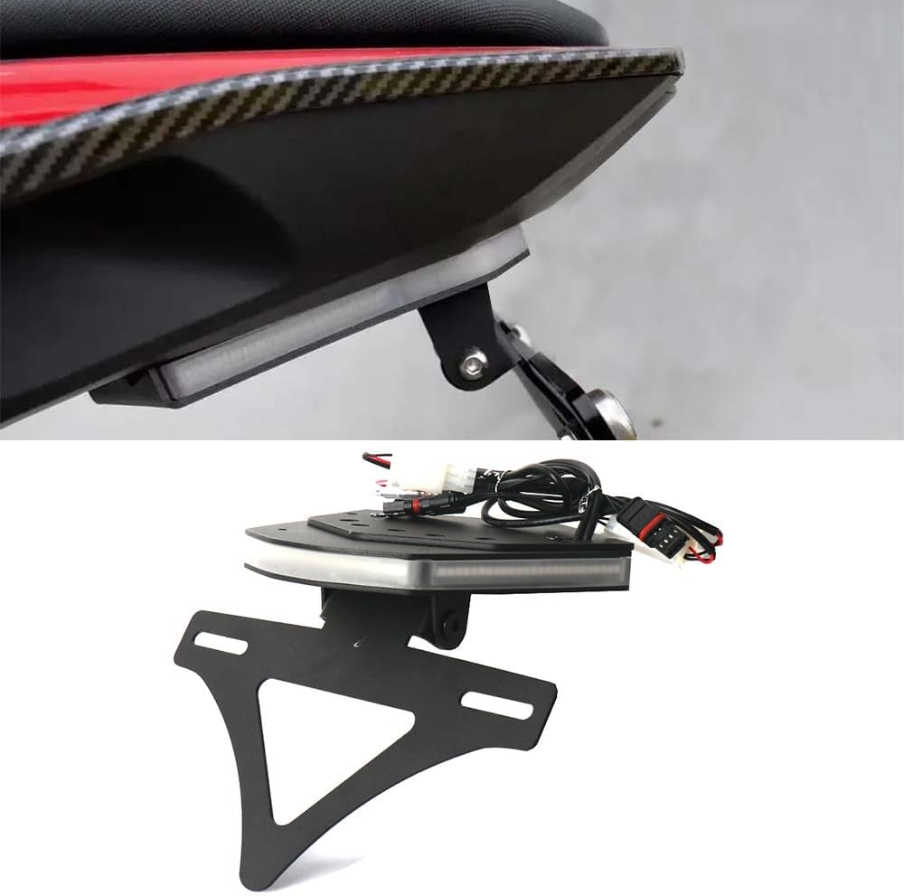 Fit for BMW S1000RR (2020-2024) Integrated License Plate Holder LED Light Tail Tidy Fender Eliminator Kit Rear License Plate Bracket Tailstock with Turn Signal
