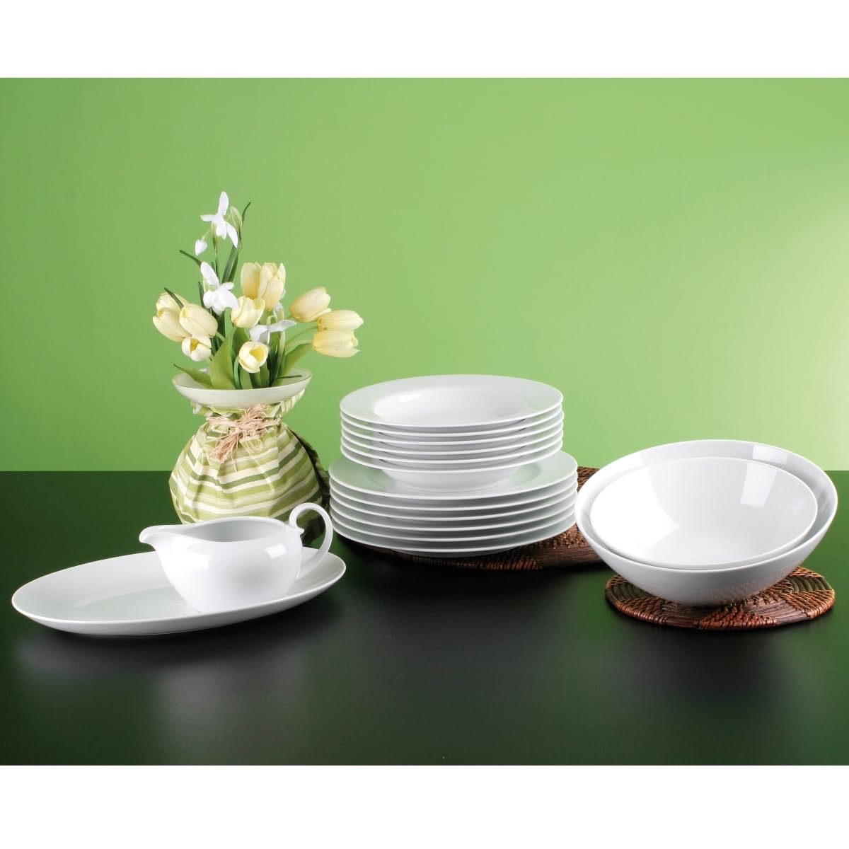 Seltmann 001.216774 Rondo/Liane Porcelain Milk Jug, Round, White, 0.12 L, 10 cm Diameter, 6.5 cm Height