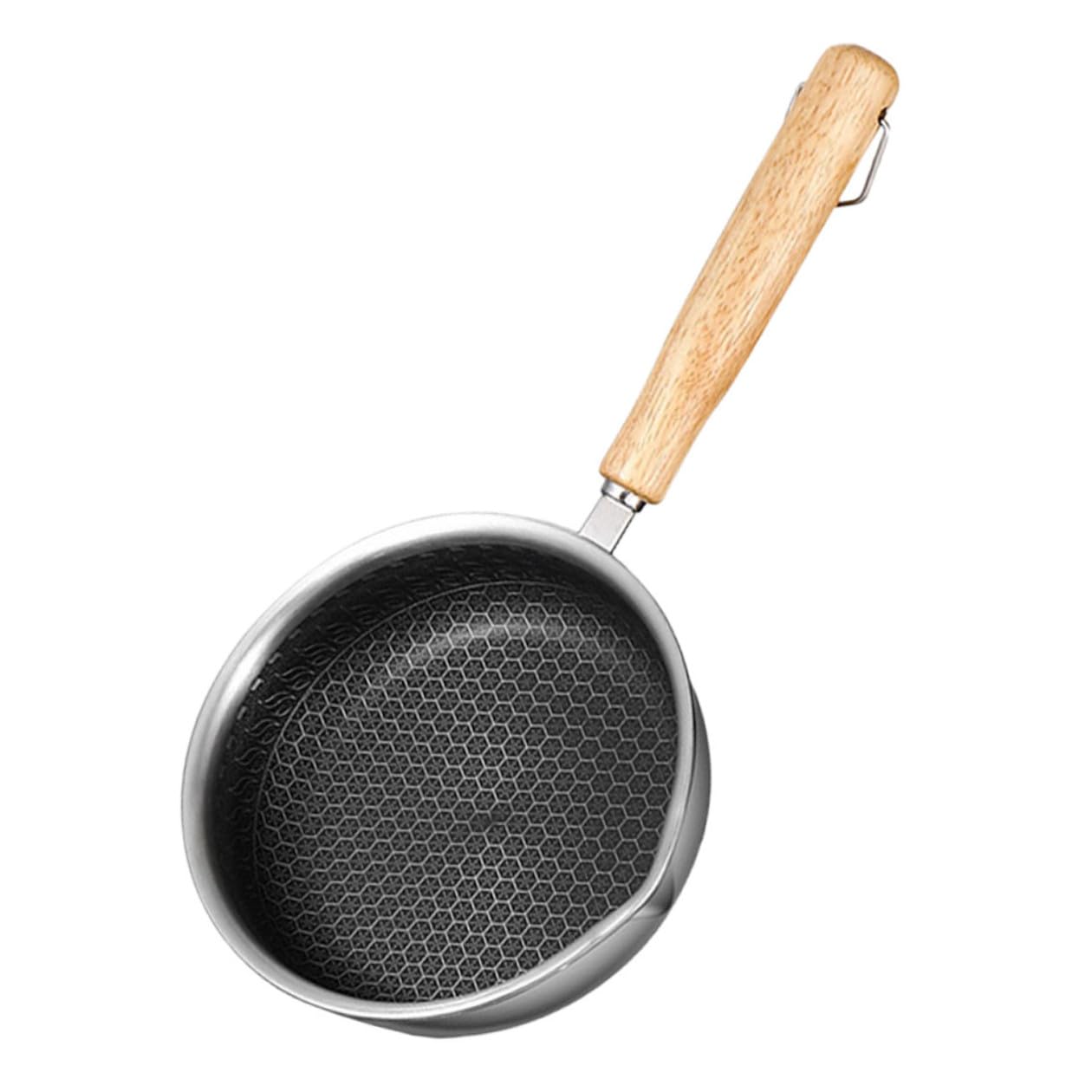 Padella Antiaderente in Acciaio 316 da 16 CM con Fondo Piatto e Manico Antiscivolo Padella per Uova e Bistecche per Cucina Casalinga e Uso Quotidiano