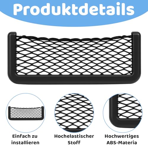 4 Stück Auto Aufbewahrungsnetz Wohnmobil, Ablagenetz Auto Camping Zubehör für Kofferraum, Offroad Zubehör mit Haken, Gepäcknetz für Reisen und Outdoor