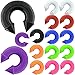 Pair 8g (3mm) to 1/2 " (12mm) silicone Circular Horseshoes Claw ear plug MoDTanOiz