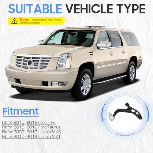 Front Lower Left & Right Control Arms w/Ball Joints Suspension Kit for 2010-2012 Ford Taurus(FWD), 2009-2012 Lincoln MKS MS401122 MS401121 (2PCs) - Image 3