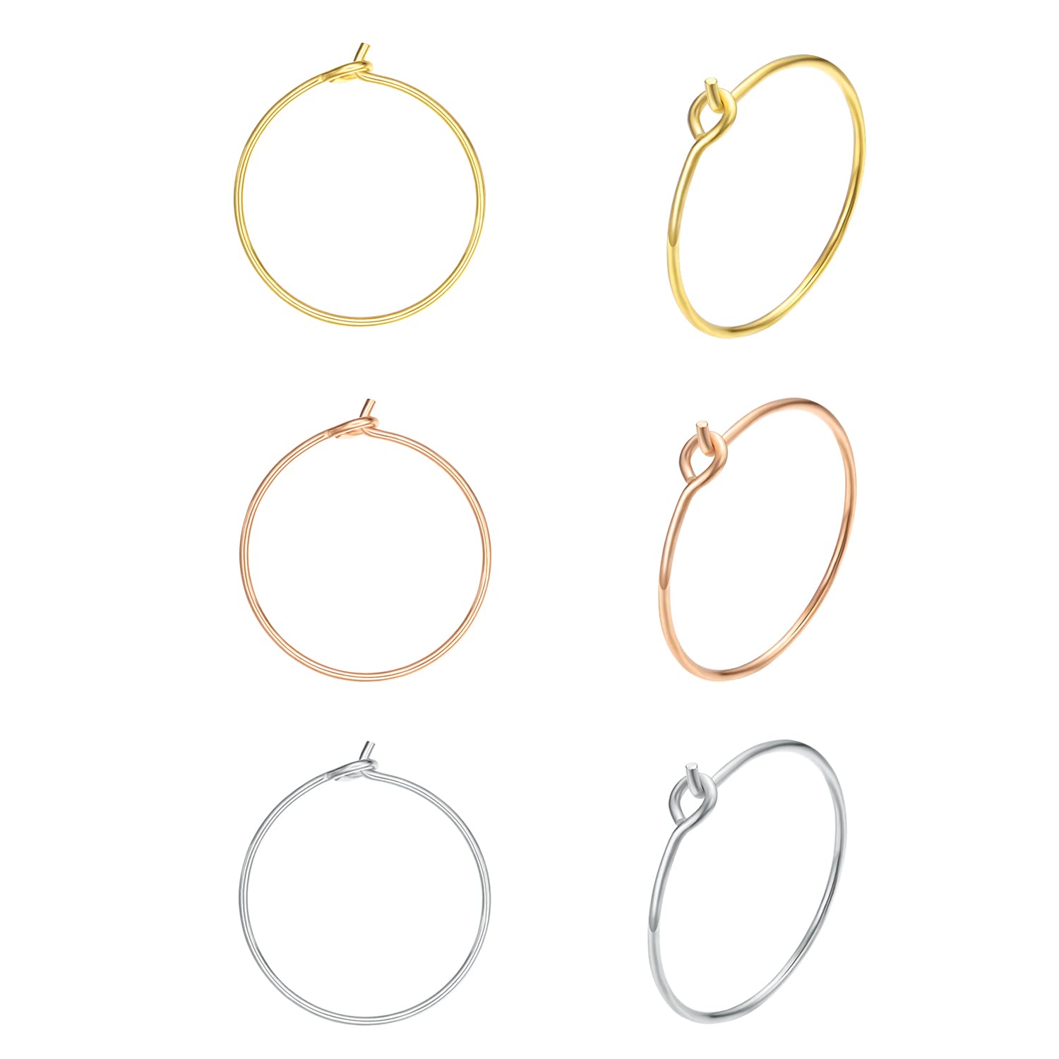 VOJO3 Pairs G23 Titanium Thin Hoop Earrings for Women Hypoallergenic 20G Lobe Earrings Set