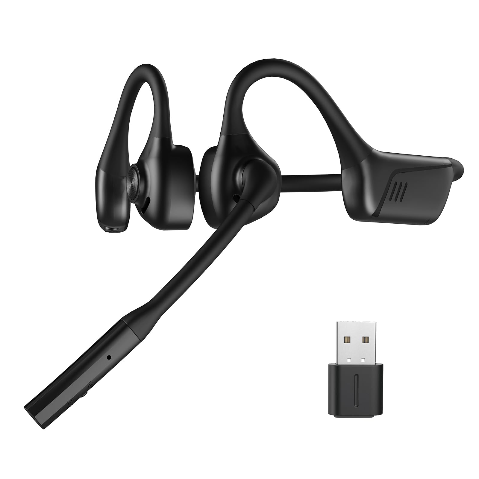 Bluetooth Headphones with Noise-Canceling Mic, Open Ear Bluetooth Headphones and Long Battery Life - Ideal for Office and Gaming