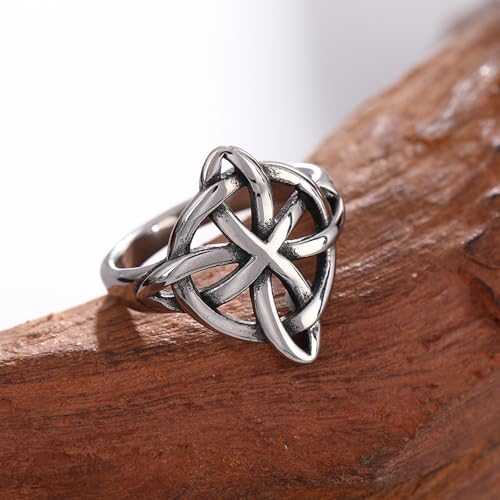 NIGHTCRUZ Witches Knot Ring, Stainless Steel Rings with Witch Knot, Celtic Jewelry for Women2