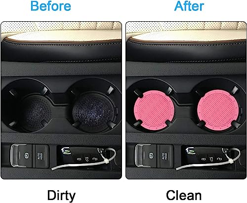 4 Pack Porta Vasos de PVC para Auto Antideslizante Rosa miniatura 4
