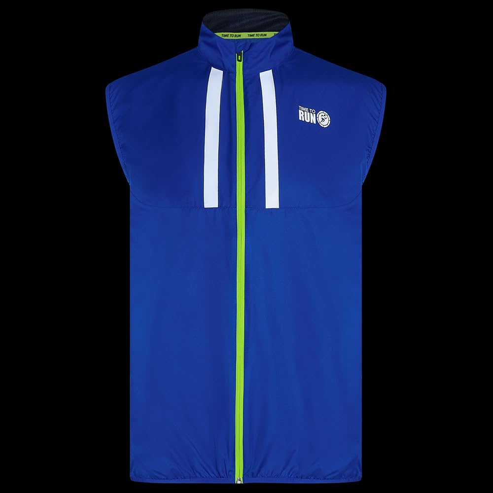 Time To Run Correr Chaleco para Hombre Sin Mangas Ligera Respirable y Resistente al Viento - Ideal Para Jogging Hacer Ejercicio y Ciclismo