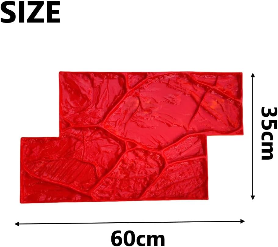 Handheld Concrete Stamping Molds, Polyurethane Stamp Stone Texture Mat, Seamless Slate Floor Imprint Molds for Outdoor Decorative,B