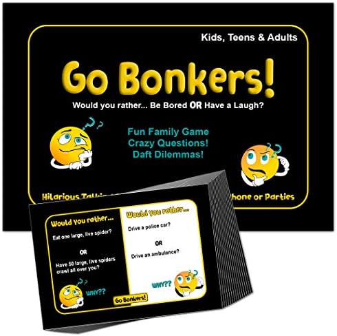 Go Bonkers Would You Rather Game - 120 Funny Question Cards for 16+ teens & Adult Couples & Friends - This or That Fun Talk Text Phone - Birthday Party Christmas Home Family Social Icebreaker Activity